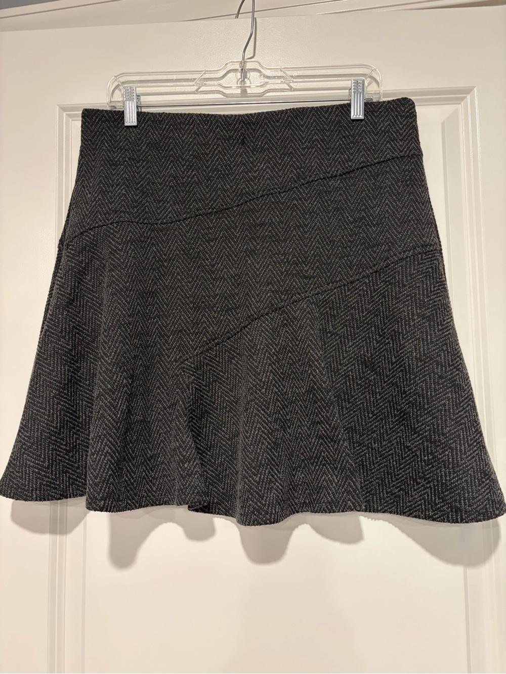 Loft Women's Black Herringbone A-Line Skirt